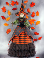 Witch Doll Katherine's Collection magical figurine unique vintage art Lucinda with wand