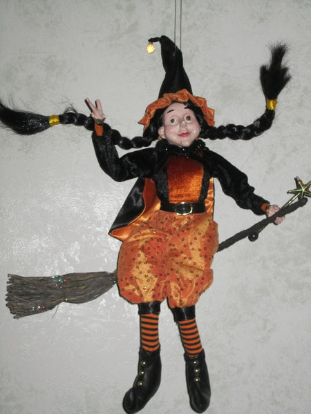 Witch in Flight Whimsical Doll