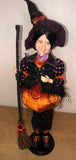 Vintage Unique Witch Doll Halloween spooky and cute decor one of a kind art