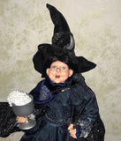 Gretta, whimsical, witch, doll, katherines, collection, vintage, halloween, dolls, figurine 