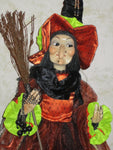 Witch Doll Unique Halloween Decorations high-end broom figure